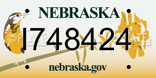 I748424 Nebraska License Plate