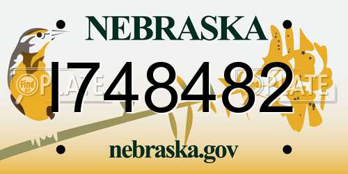 I748482 Nebraska License Plate