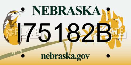 I75182B Nebraska License Plate