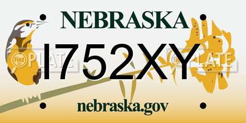 I752XY Nebraska License Plate