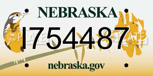 I754487 Nebraska License Plate