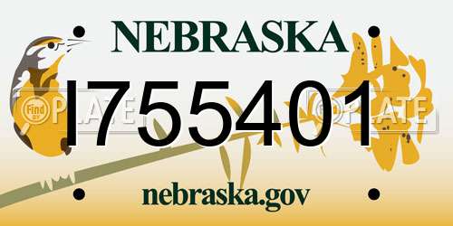 I755401 Nebraska License Plate