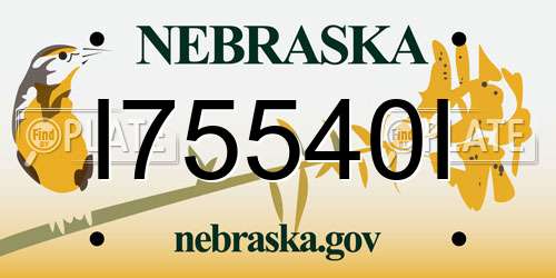 I75540I Nebraska License Plate