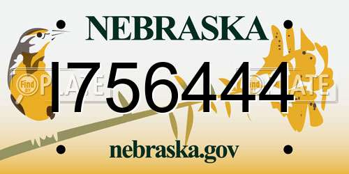 I756444 Nebraska License Plate