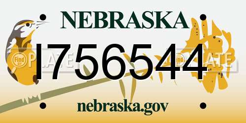 I756544 Nebraska License Plate