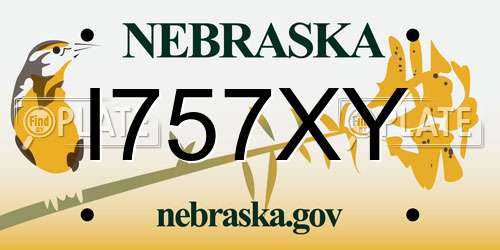 I757XY Nebraska License Plate