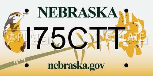 I75CTT Nebraska License Plate