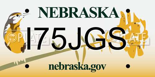 I75JGS Nebraska License Plate