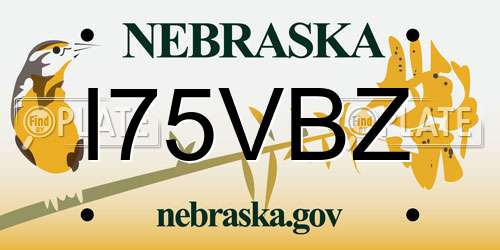 I75VBZ Nebraska License Plate