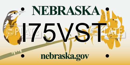 I75VST Nebraska License Plate