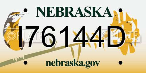 I76144D Nebraska License Plate