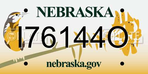I76144O Nebraska License Plate