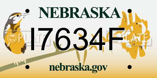 I7634F Nebraska License Plate