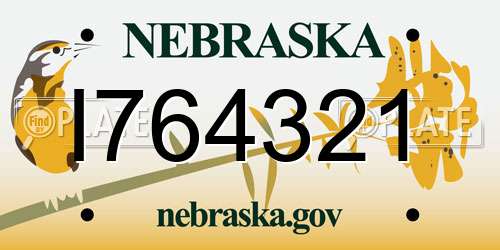 I764321 Nebraska License Plate