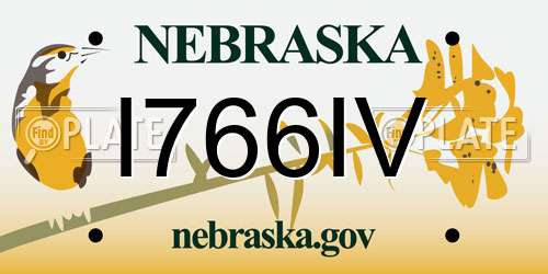 I766IV Nebraska License Plate