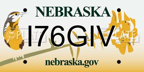 I76GIV Nebraska License Plate