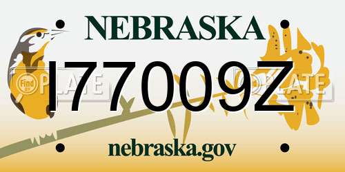 I77009Z Nebraska License Plate