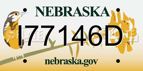 I77146D Nebraska License Plate