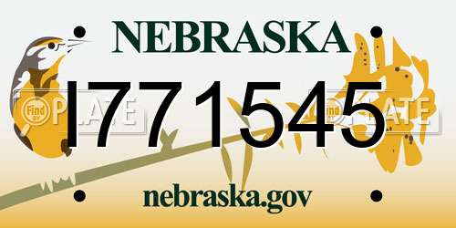 I771545 Nebraska License Plate