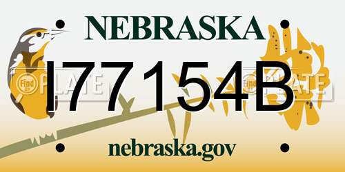 I77154B Nebraska License Plate