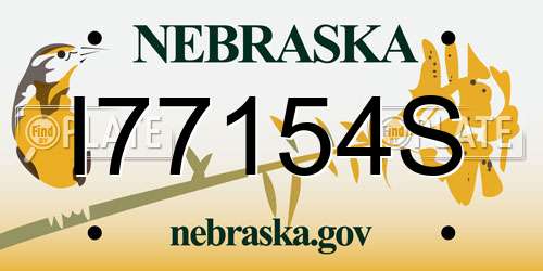 I77154S Nebraska License Plate
