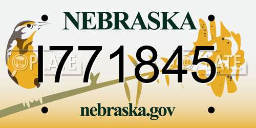 I771845 Nebraska License Plate