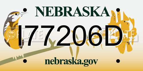 I77206D Nebraska License Plate