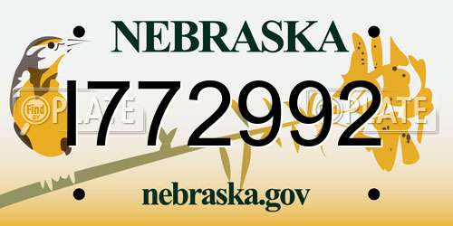 I772992 Nebraska License Plate