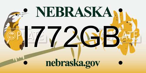 I772GB Nebraska License Plate
