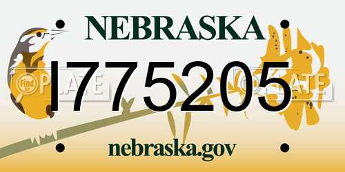 I775205 Nebraska License Plate