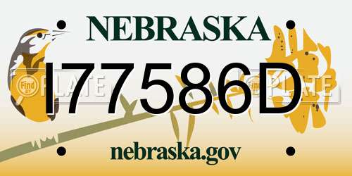 I77586D Nebraska License Plate