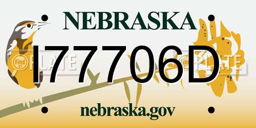 I77706D Nebraska License Plate