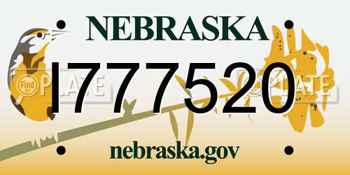 I777520 Nebraska License Plate