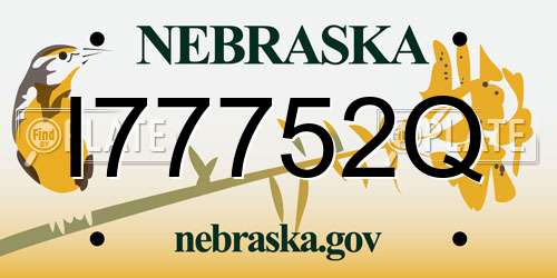 I77752Q Nebraska License Plate