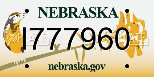 I777960 Nebraska License Plate