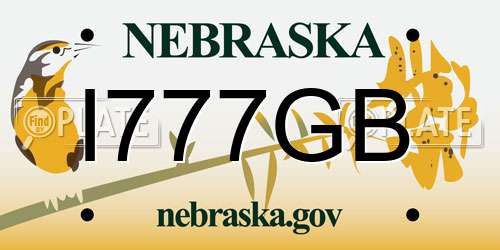 I777GB Nebraska License Plate