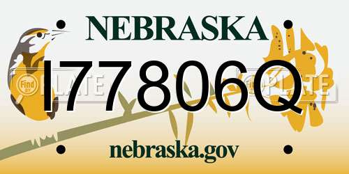 I77806Q Nebraska License Plate