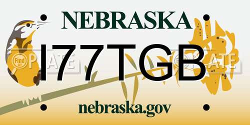 I77TGB Nebraska License Plate