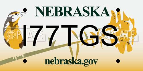 I77TGS Nebraska License Plate