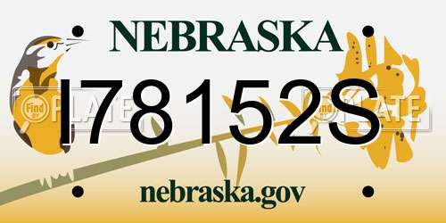 I78152S Nebraska License Plate
