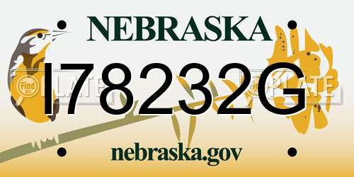I78232G Nebraska License Plate