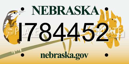I784452 Nebraska License Plate