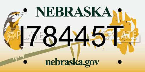 I78445T Nebraska License Plate