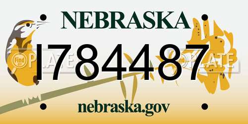 I784487 Nebraska License Plate