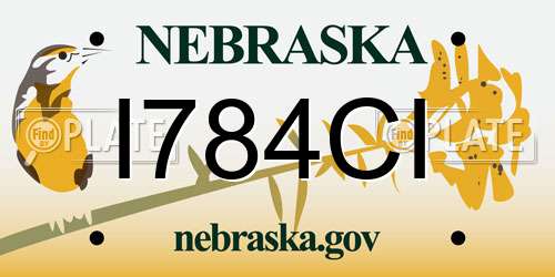 I784CI Nebraska License Plate