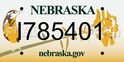I785401 Nebraska License Plate