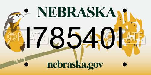 I78540I Nebraska License Plate