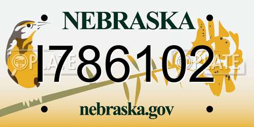 I786102 Nebraska License Plate