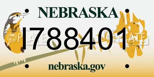 I788401 Nebraska License Plate
