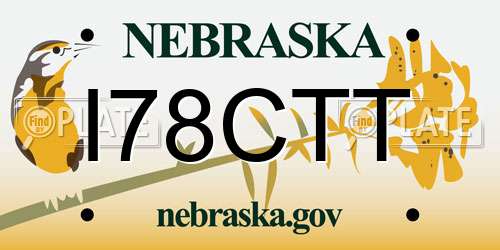 I78CTT Nebraska License Plate